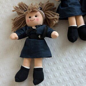 Bigjigs Soft Rag Doll 11” – Like New, Navy Dress